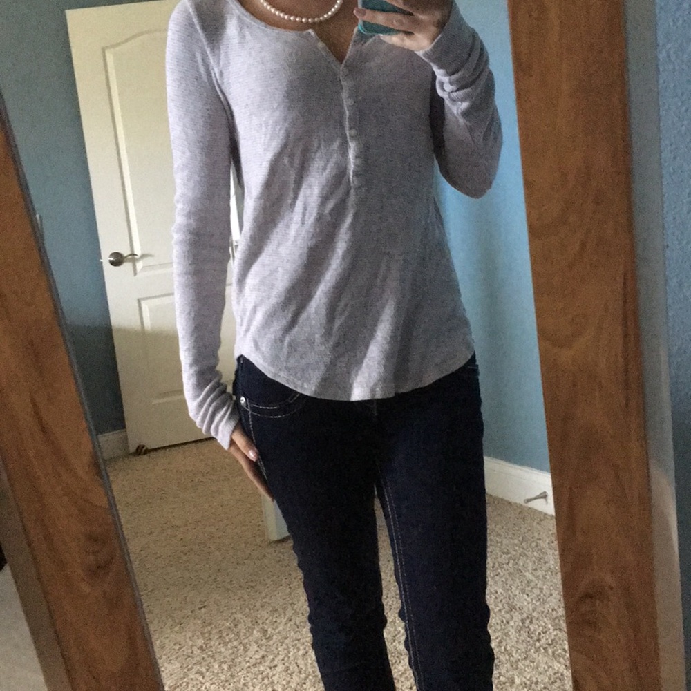 Hollister Knit Henley tan top